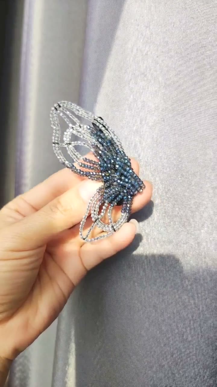 Beaded Butterfly Wing Hair Clip 5 cm