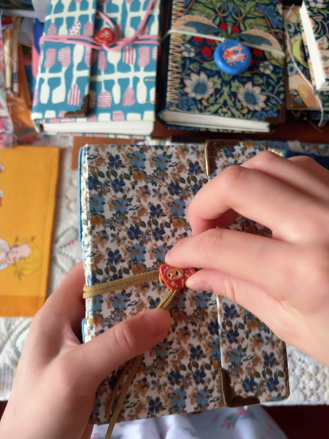 Handmade Floral Fabric Notebook with Coptic Stitching