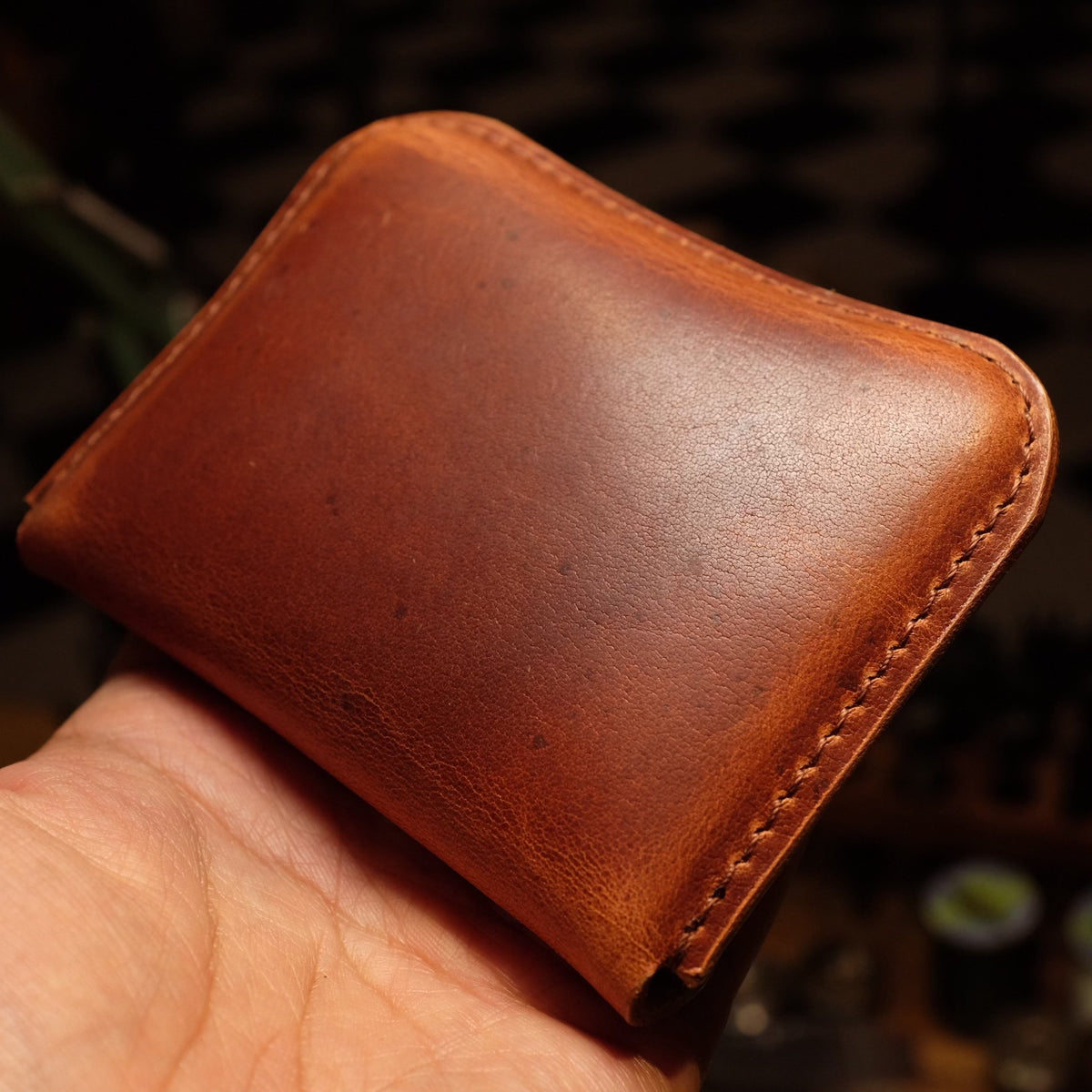 Leather Pouch with Brass Snap