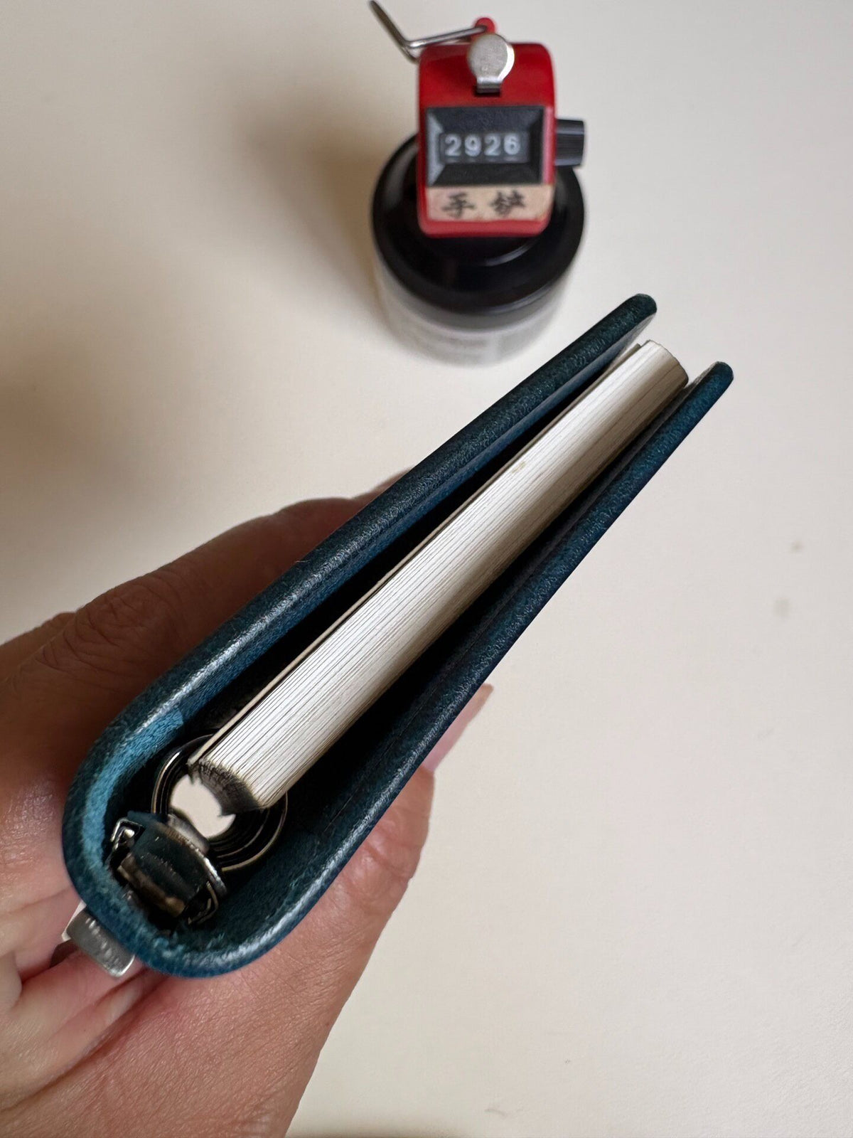Buttero Leather Binder M5 Six Ring Blue