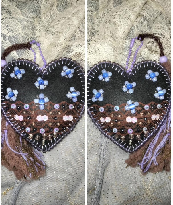 Handmade Felt Heart Pendant 8 cm