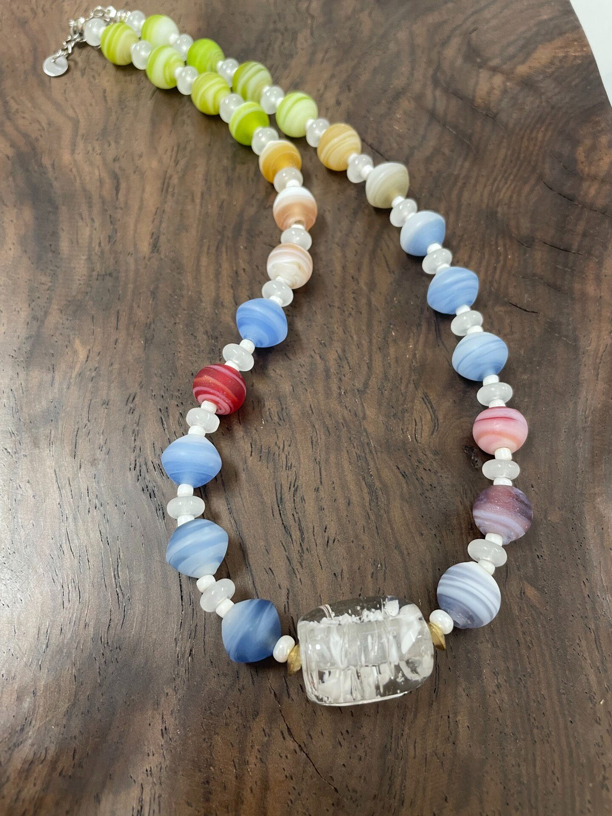 Handcrafted Multicolored Glass Bead Necklace