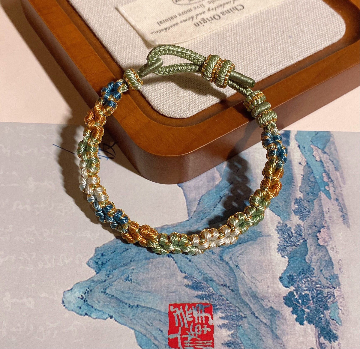 Handwoven Adjustable Knot Bracelet Earth Tones