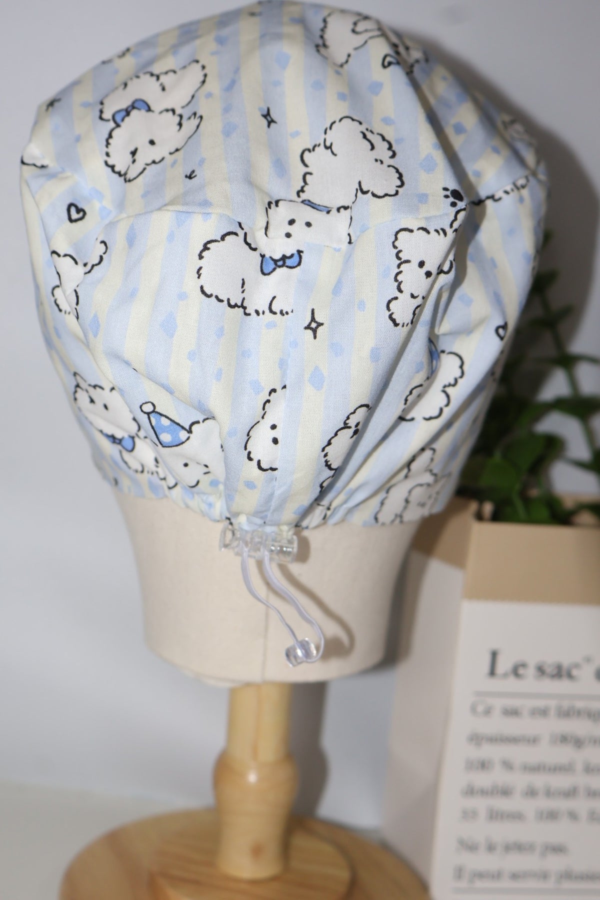 Cotton Dog Print Adjustable Medical Cap