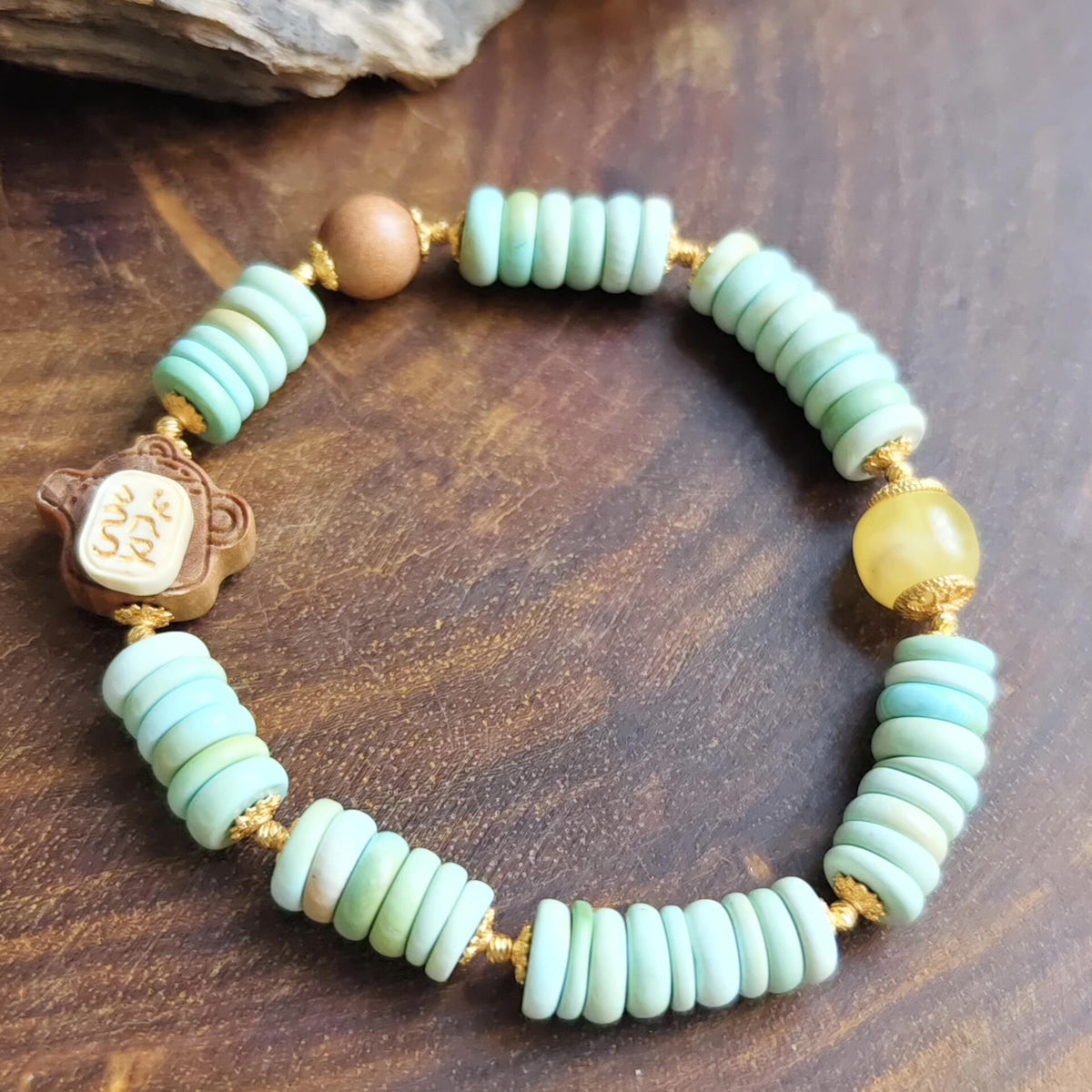 Natural Turquoise Spacer Disc Bracelet