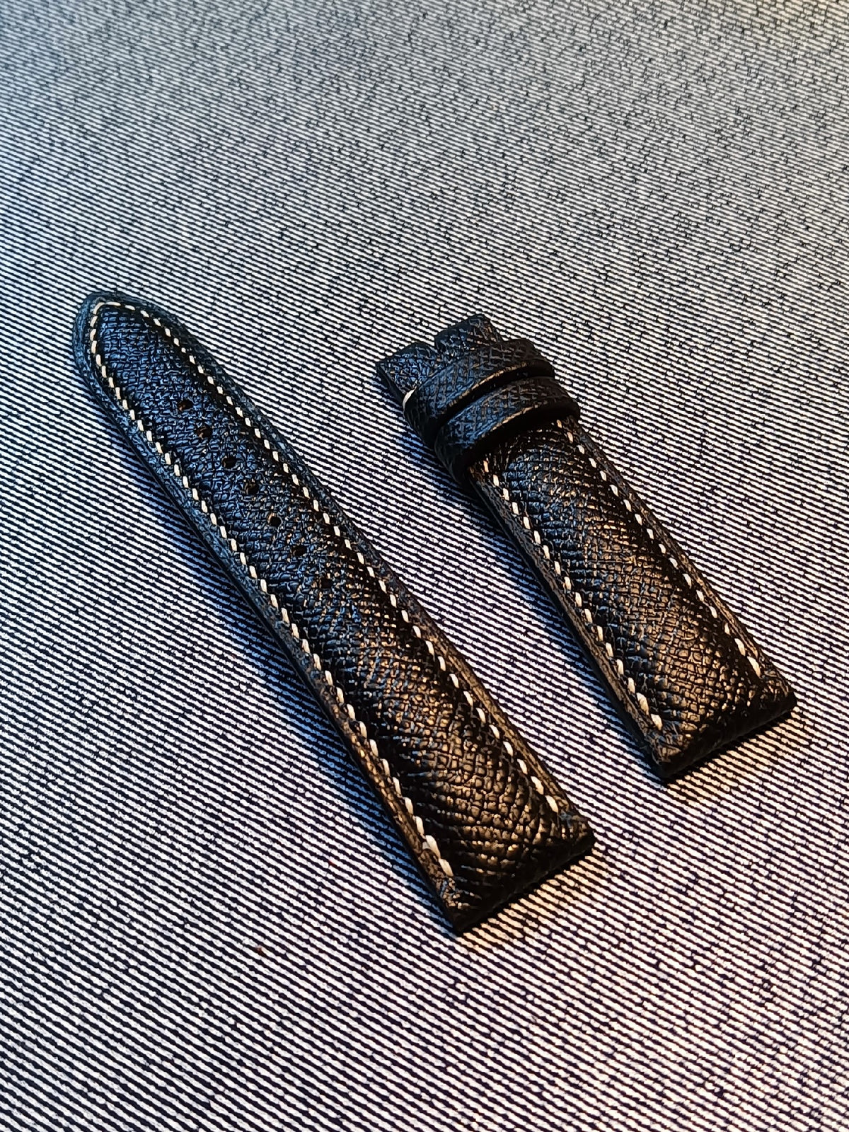 Handmade Black Epsom Leather Watch Strap