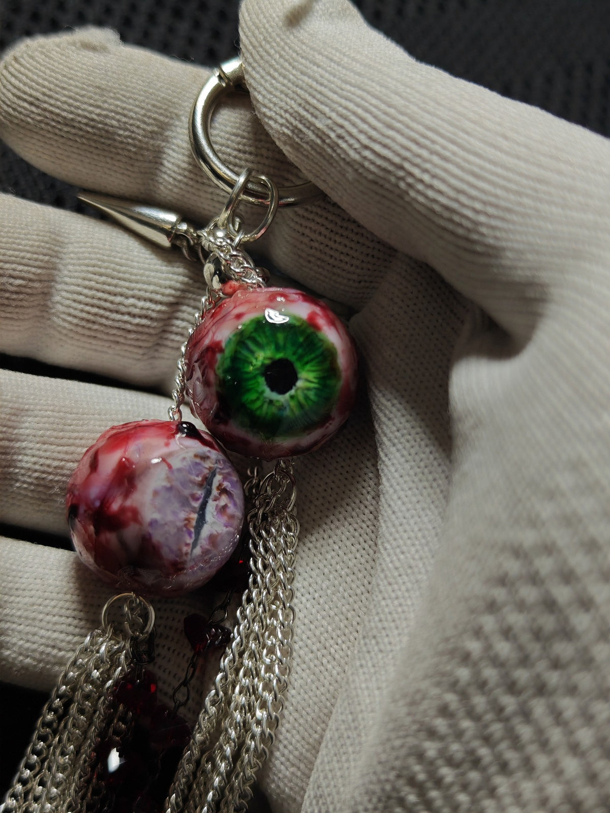 Resin Eyeball Keychain Horror Cosplay Charm