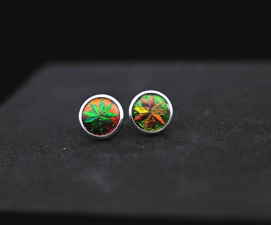Pure Silver Jewel Beetle Stud Earrings 10mm