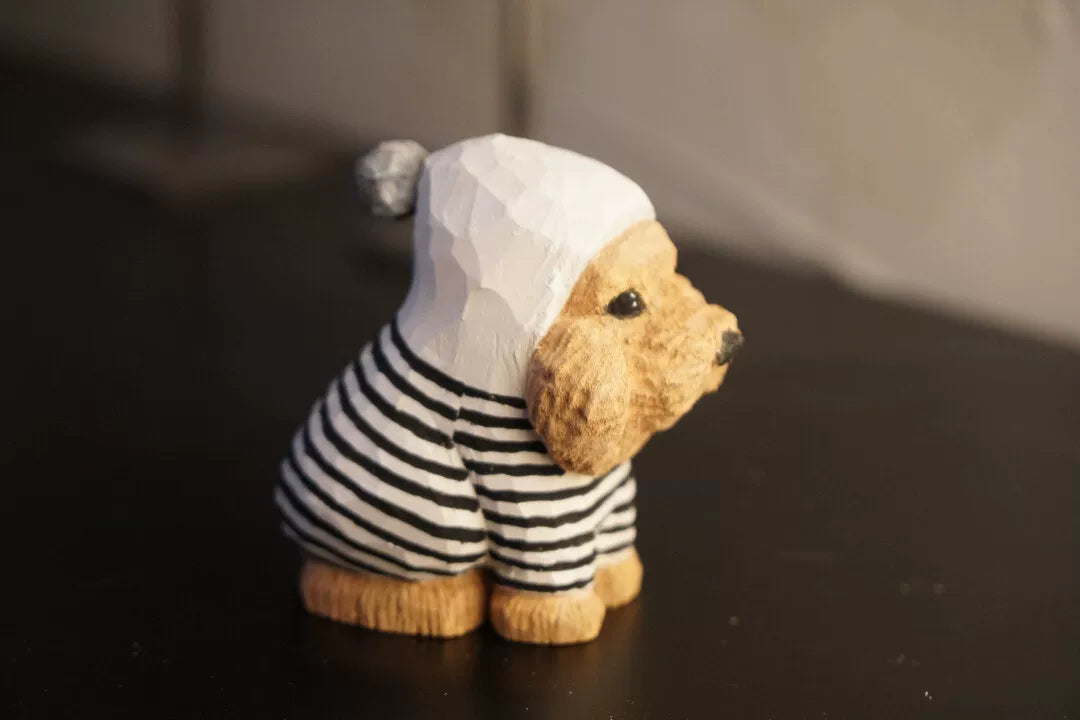 Hand Carved Wooden Pet Figurine