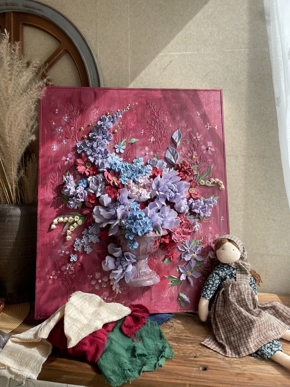 Clay Piping Flower Art Canvas 50x60