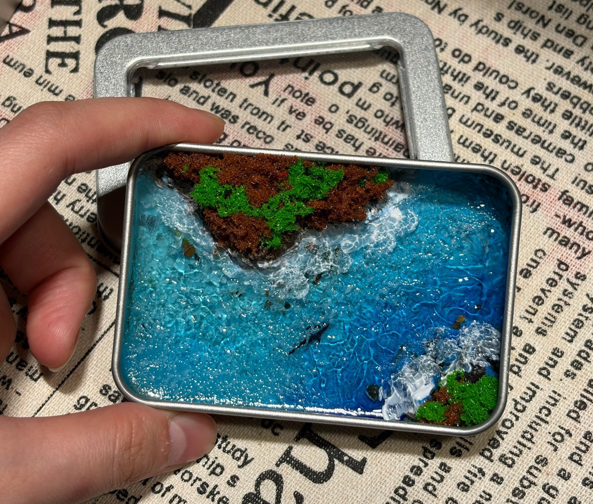 Iron Tin Coastal Diorama Miniature Scene