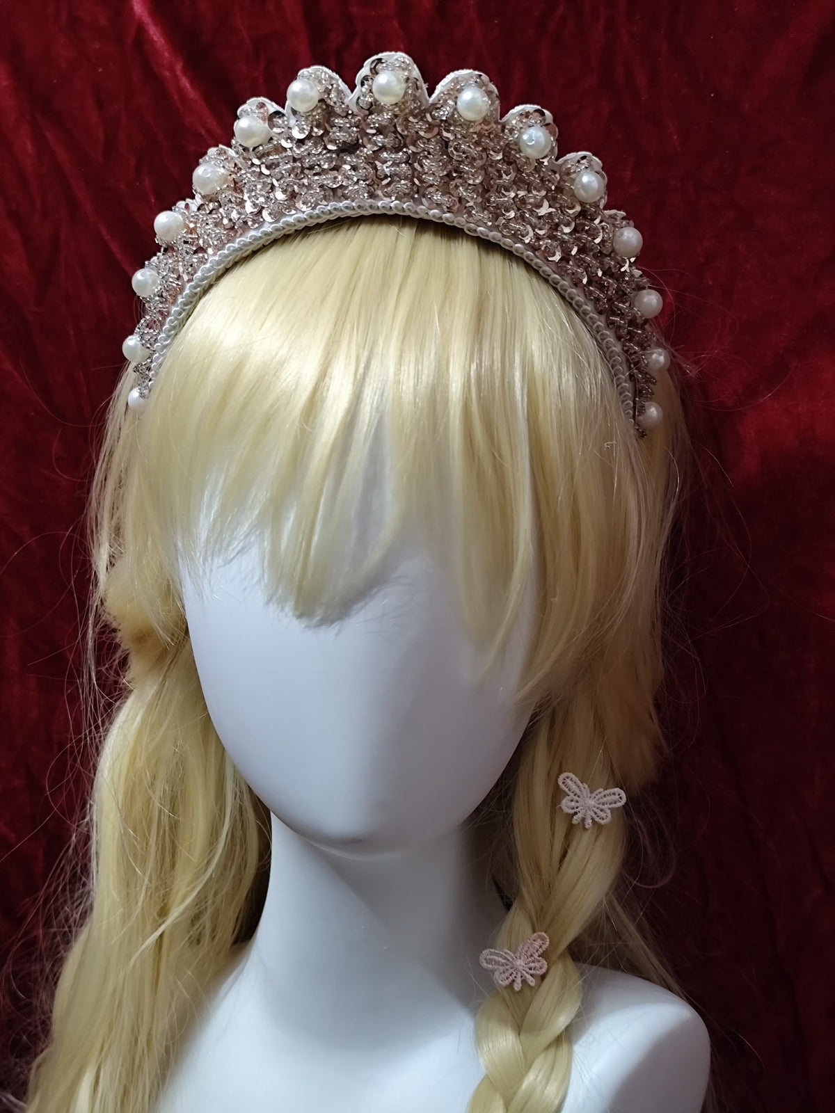Rose Gold Sequin Lolita Crown Headband