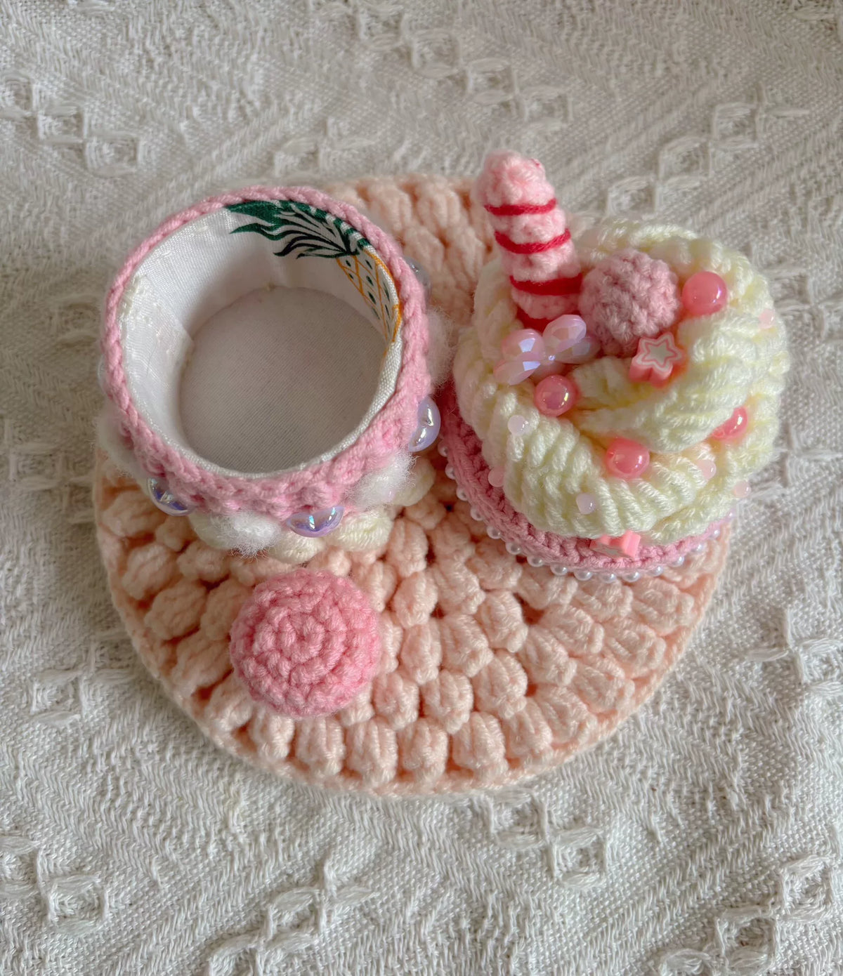 Gehäkelt Cupcake-Aufbewahrungsset mit Tabletts