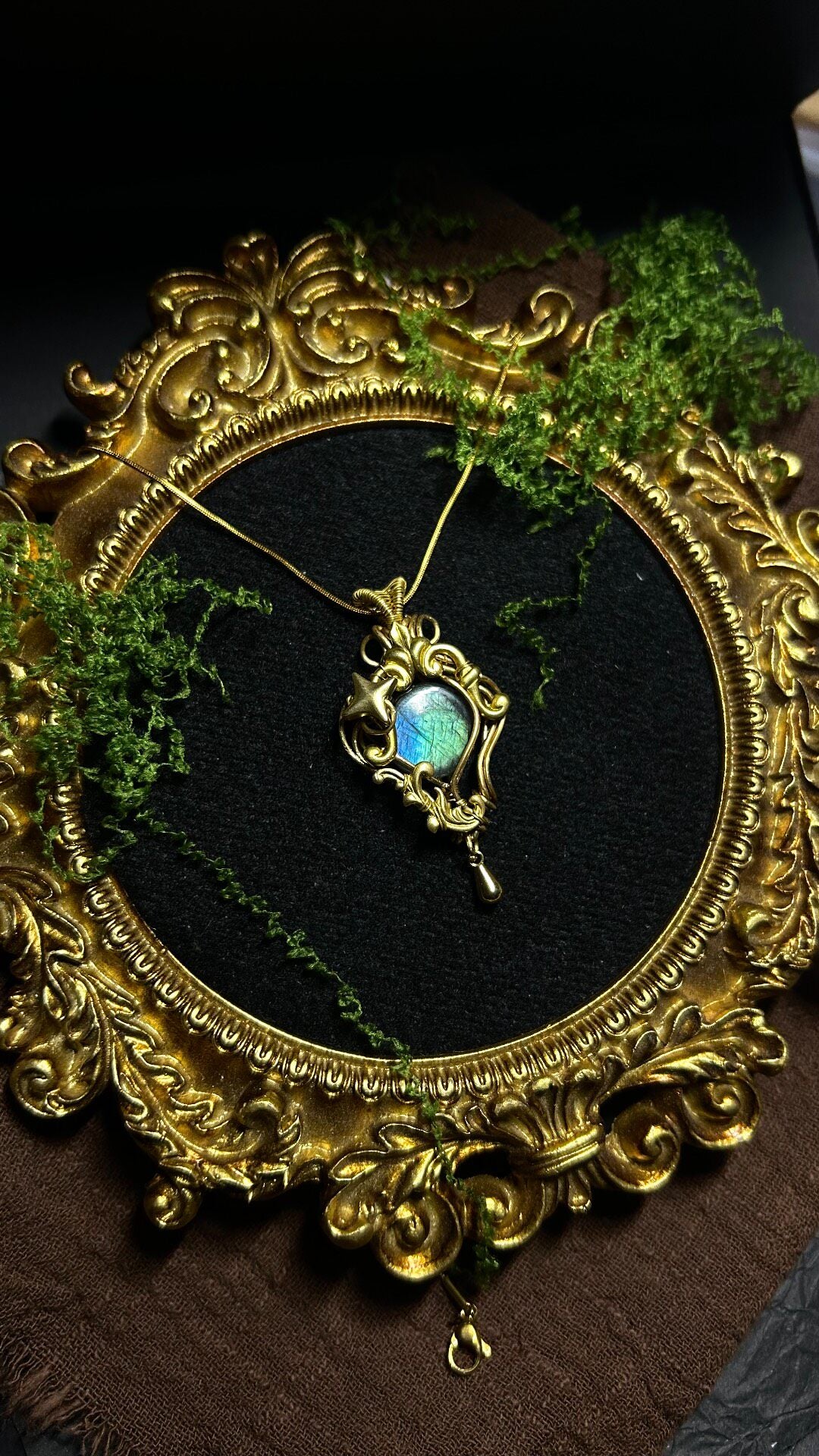 Labradorite Wire Wrapped Pendant Necklace