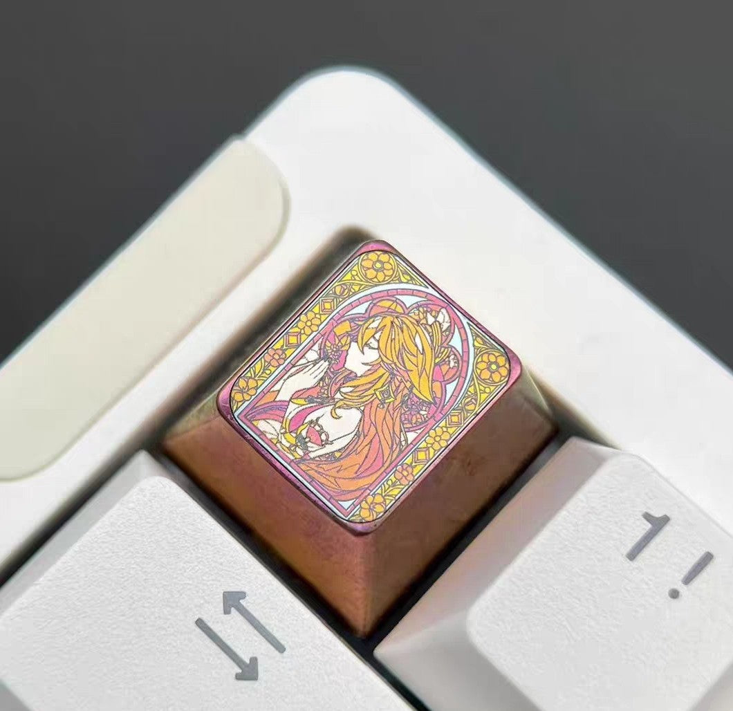 Titanium Alloy 1u Keycap with Anime Art