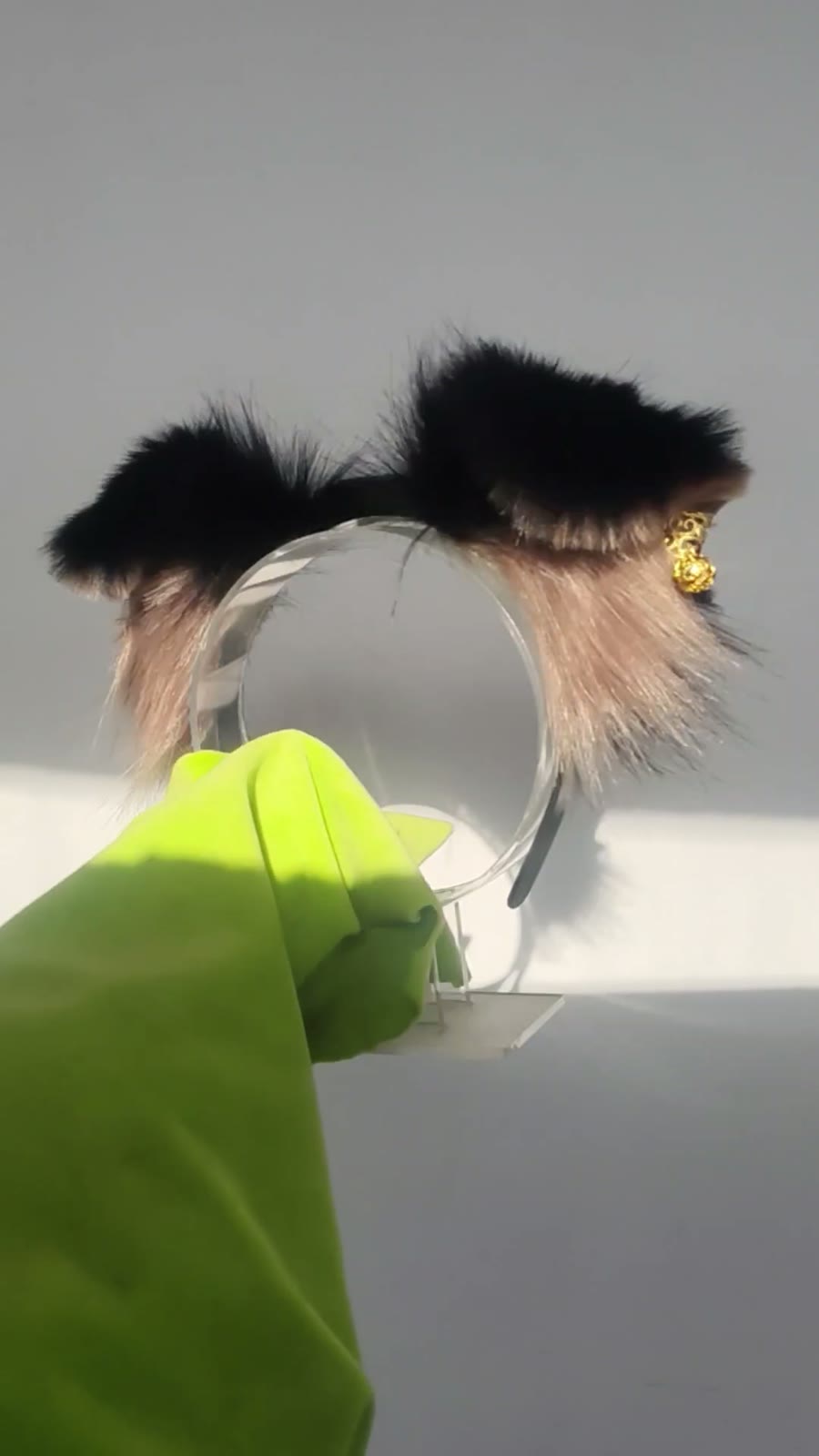 Moving Dog Ears Black Tan Cosplay Headband