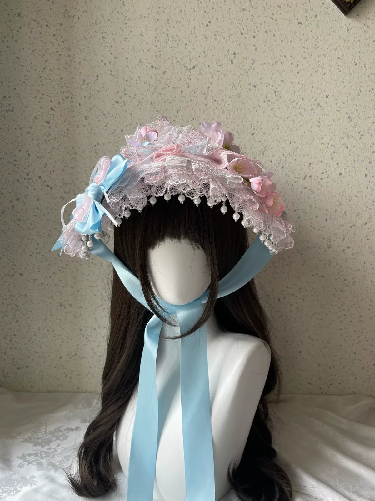Cuffretto Piat Lolita in Pizzo Rosa e Azzurro