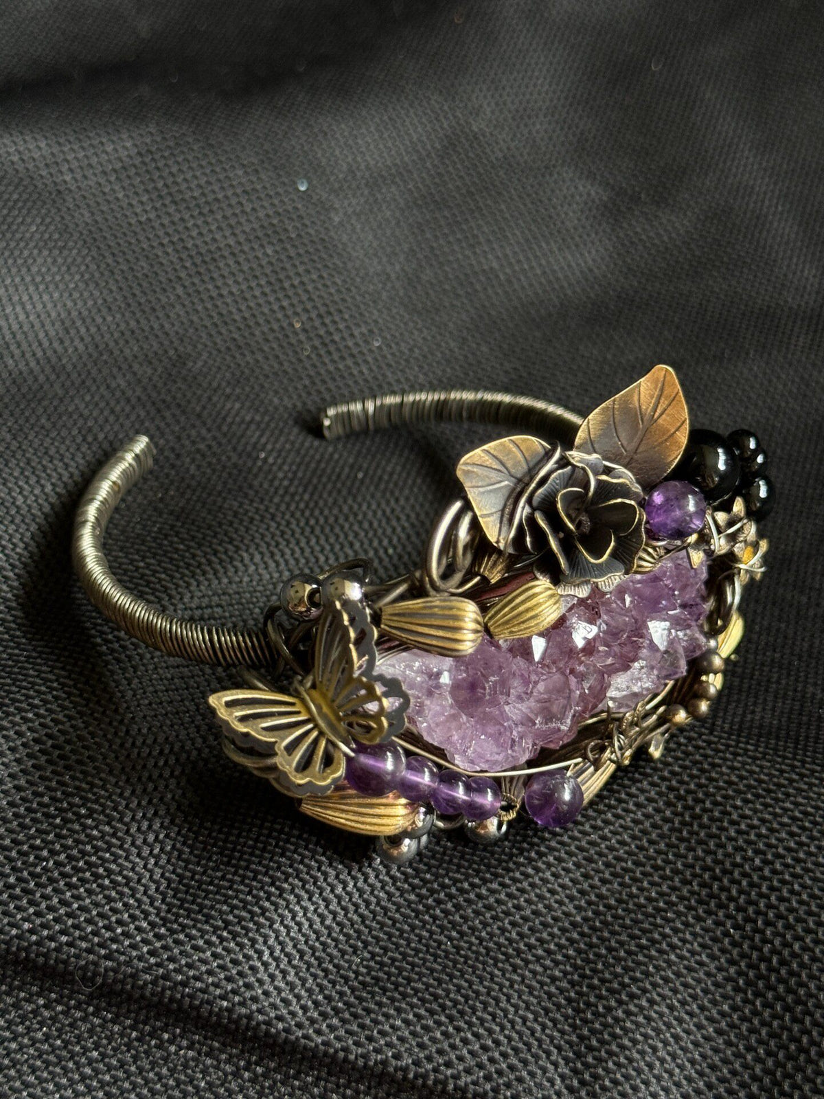 Set Collana e Bracciale in Ametista Avvolti a Mano
