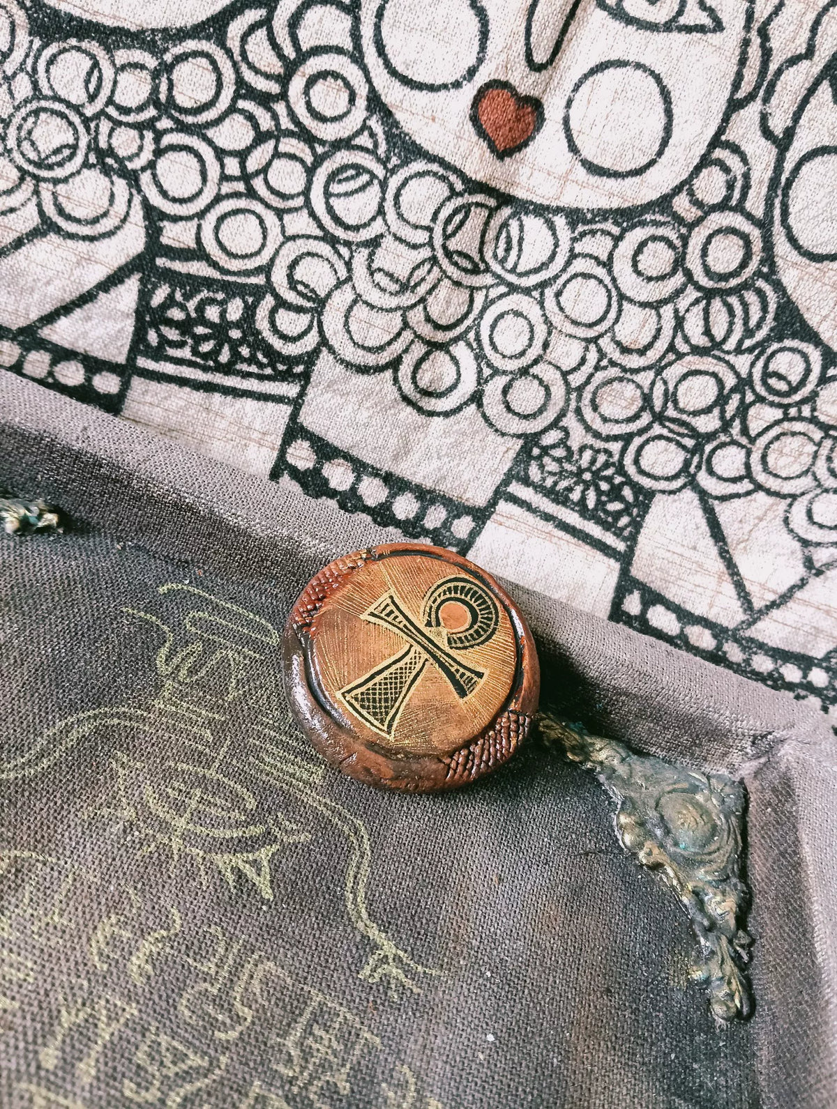 Handmade Ankh Mixed Material Pendant
