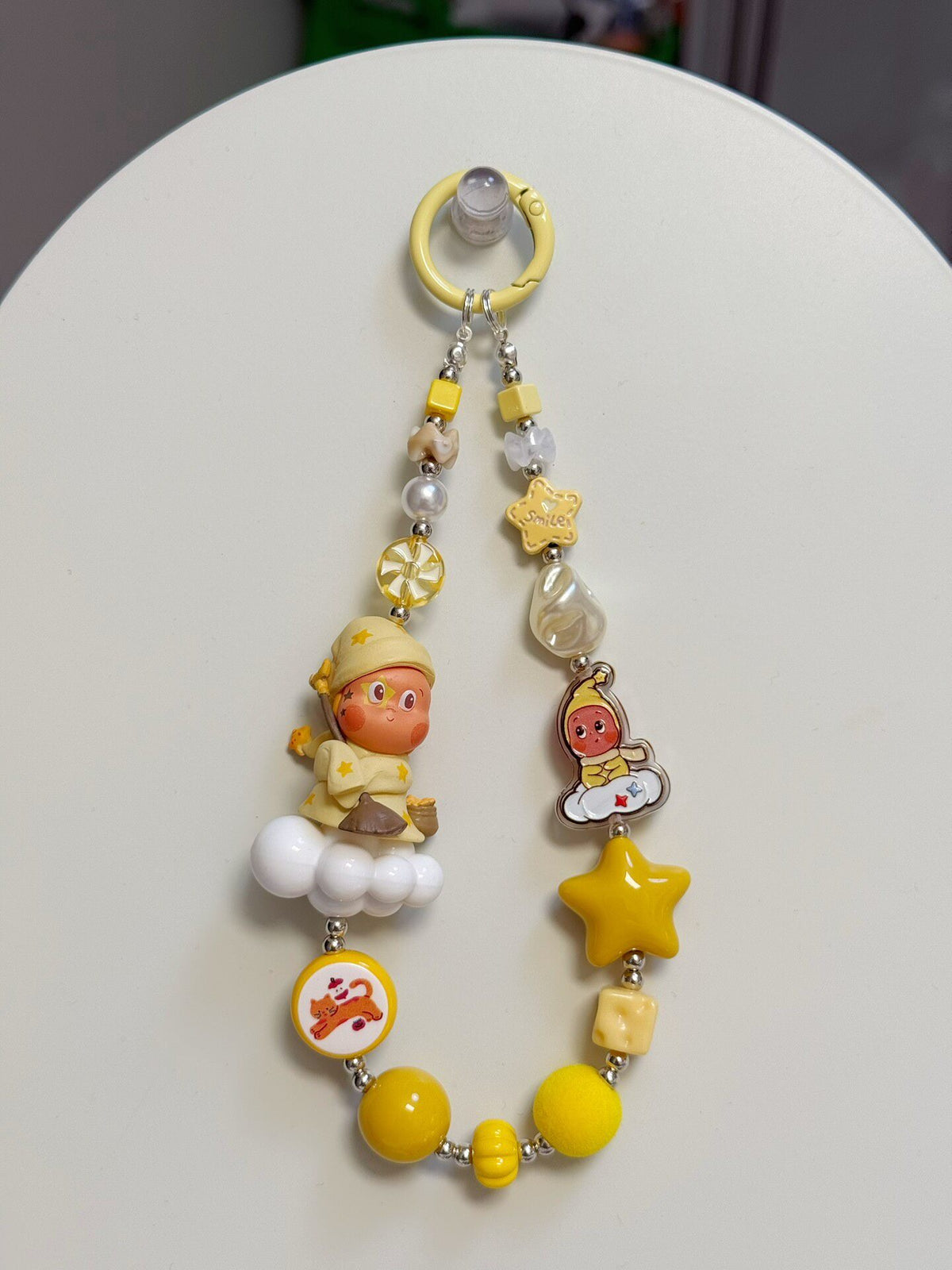 Star Theme Beaded Phone Charm Keychain