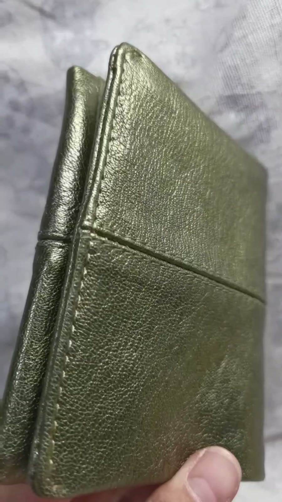 Moss Green Metallic Sheepskin A7 Journal Cover