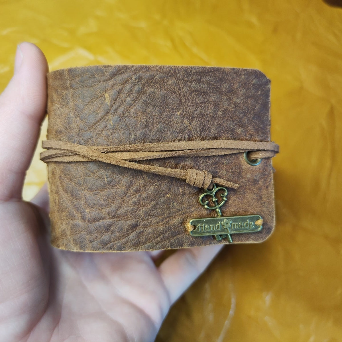 Vintage Cowhide Leather Journal 7x5cm