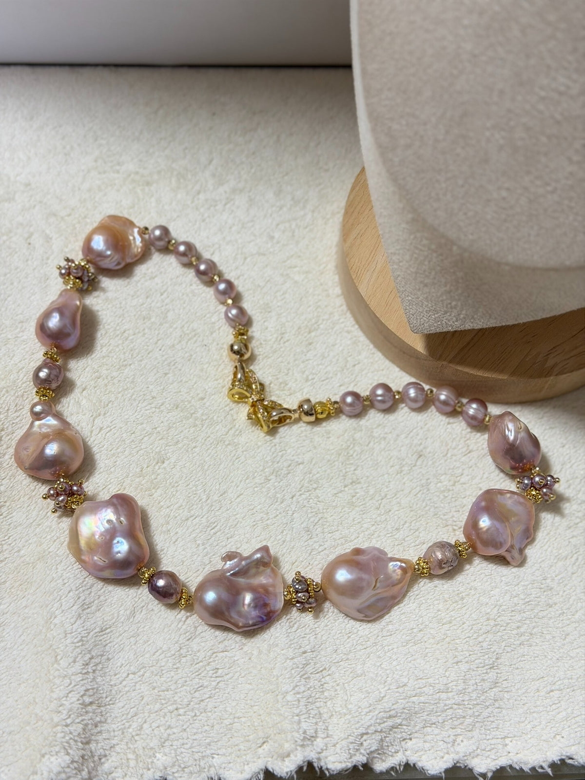 Baroque Pearl Floral Design Necklace