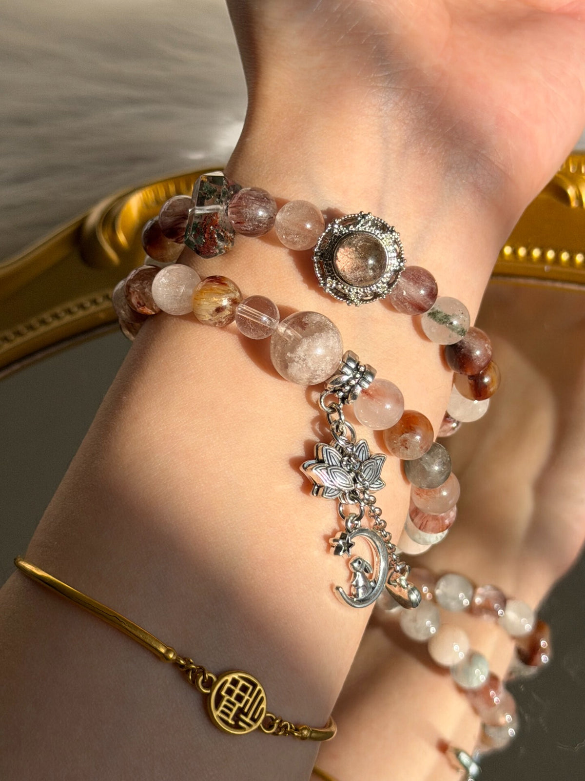 Natural Crystal Double Wrap Bracelet 8mm