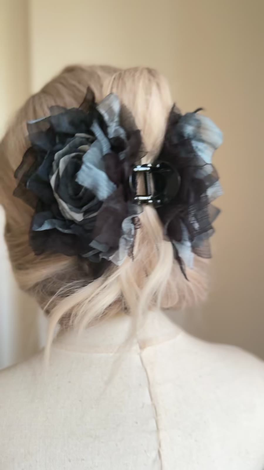 Handcrafted Fabric Rose Hair Claw Clip