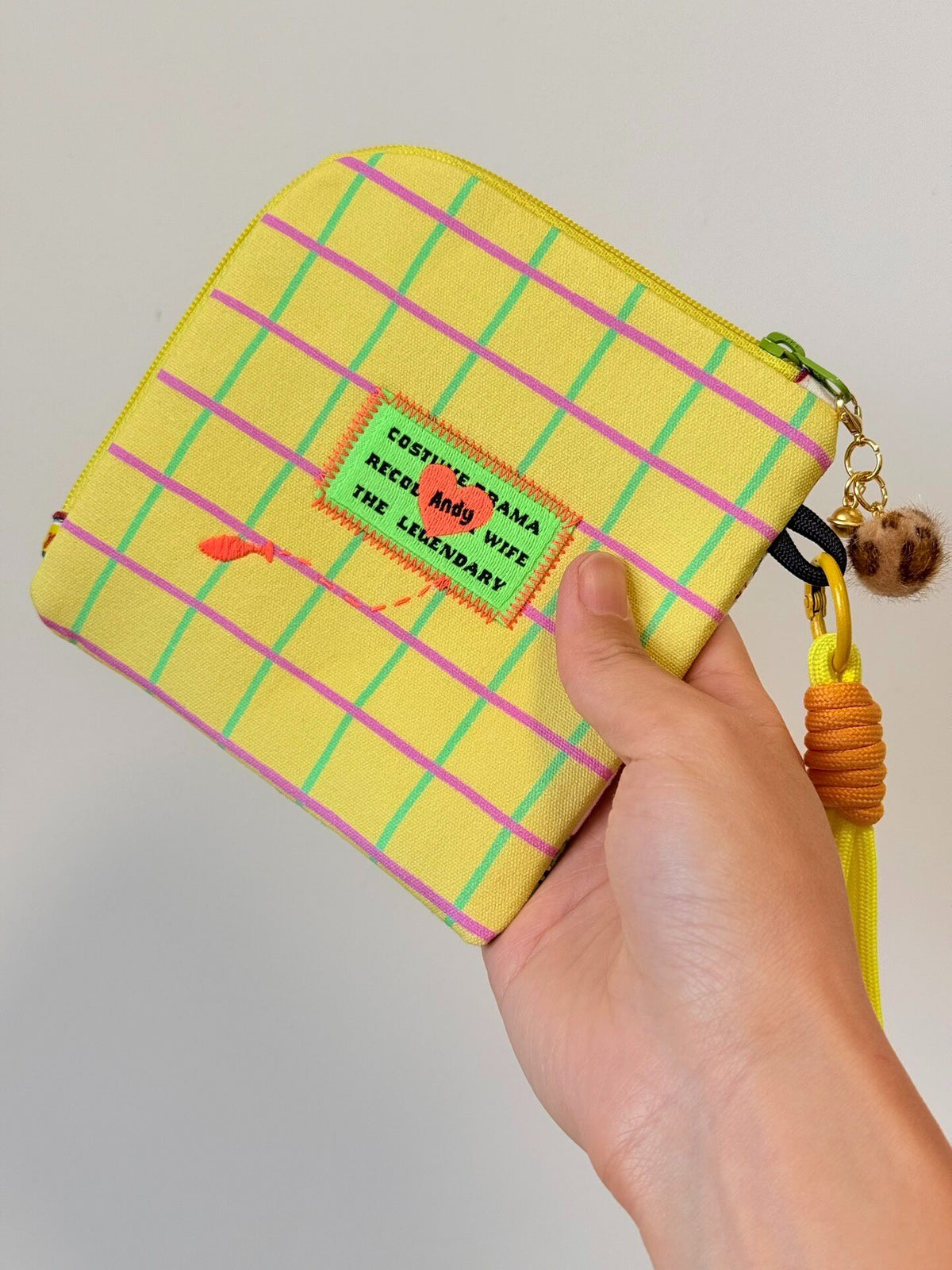 Handmade Zippered Pouch 12cm Multicolor