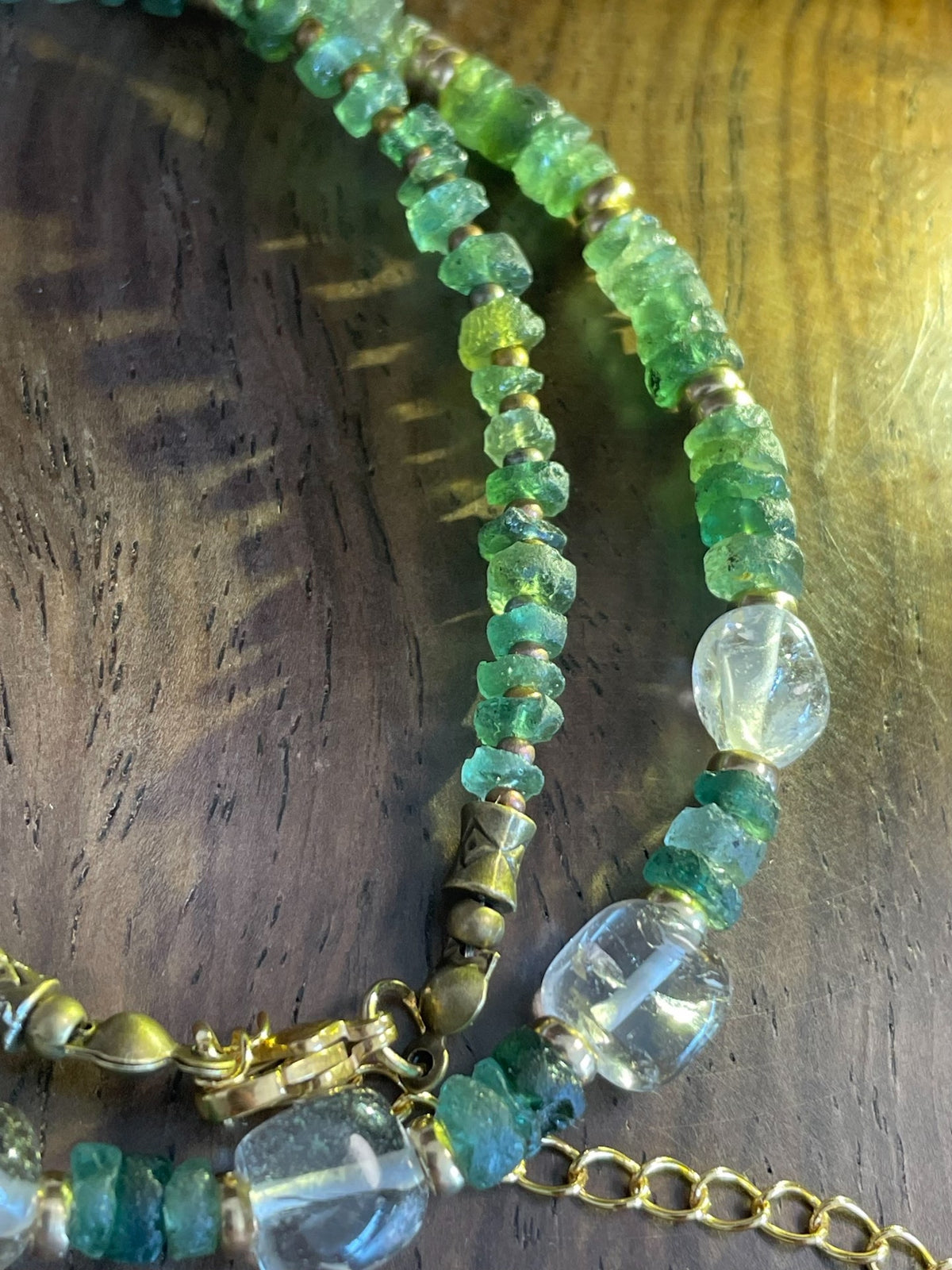 Roman Glass Necklace with Clear Glass Beads
