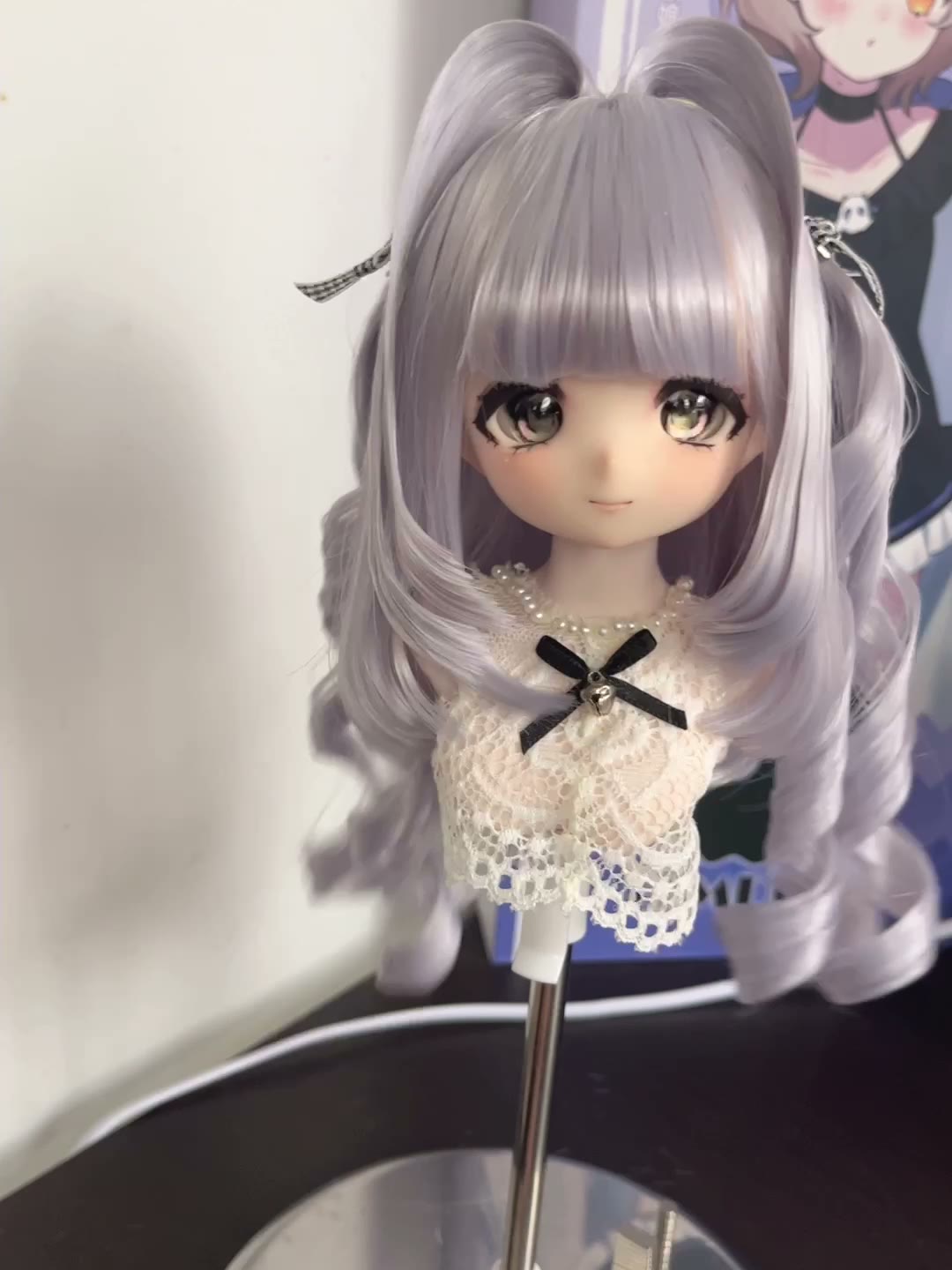 Pastel Silver Doll Wig with Twin Tails