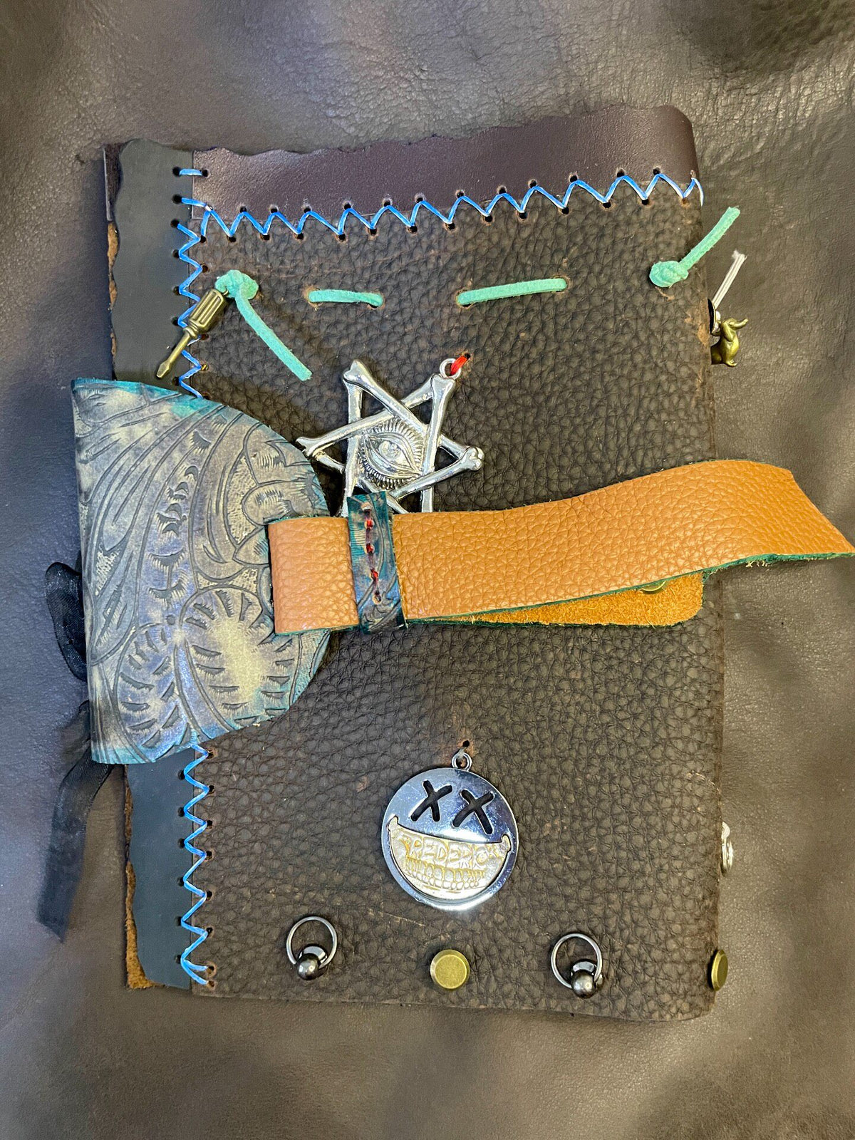 Crazy Horse Leather Mushroom House TN Notebook Cover