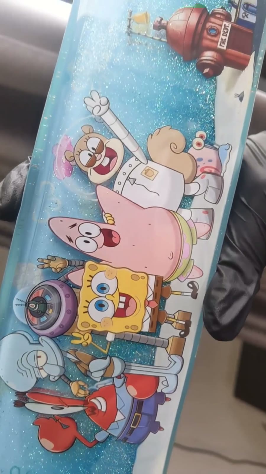 SpongeBob Liquid Glitter Keyboard Wrist Rest