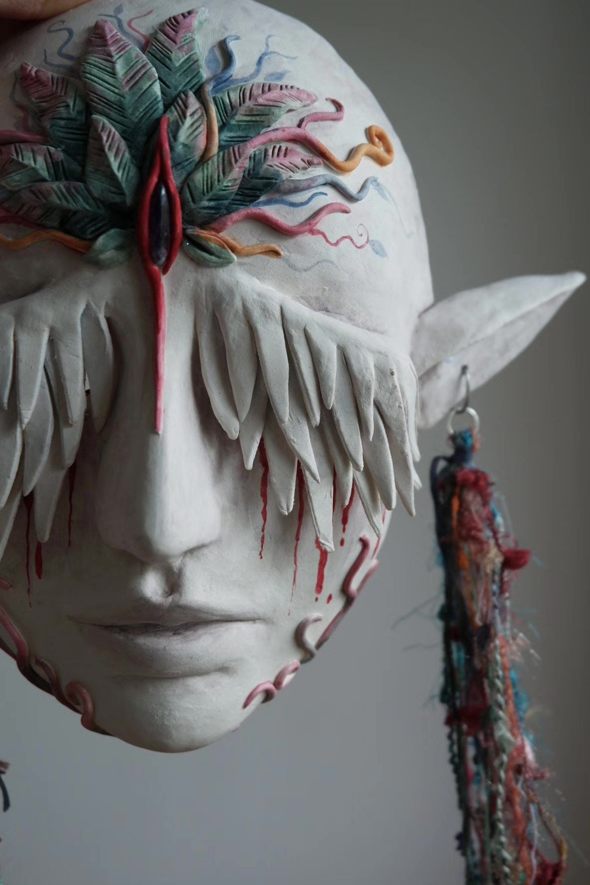 Handcrafted Full Face Mask with Amethyst Crystal