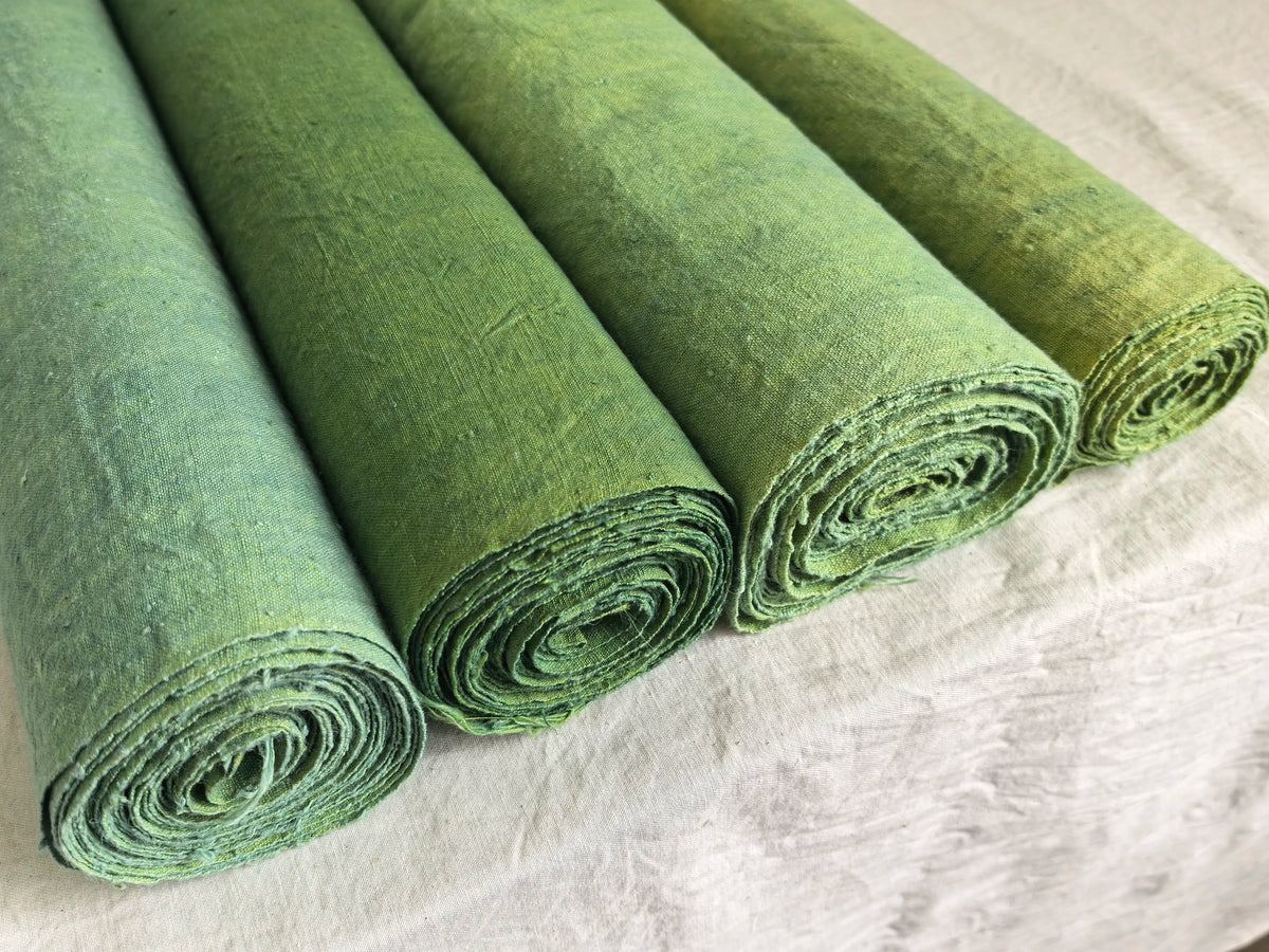 Light Green Plant Dyed Handwoven Fabric
