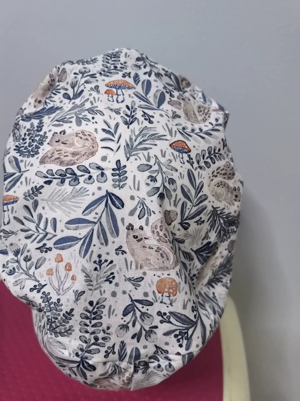 Gorro quirúrgico de algodón de doble capa con estampado de ardillas