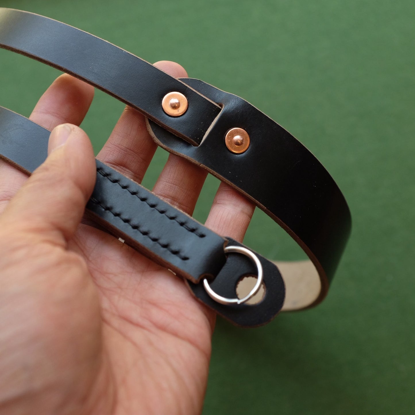 Horween CXL Leather Shoulder Strap with Copper Hardware and Variable Width