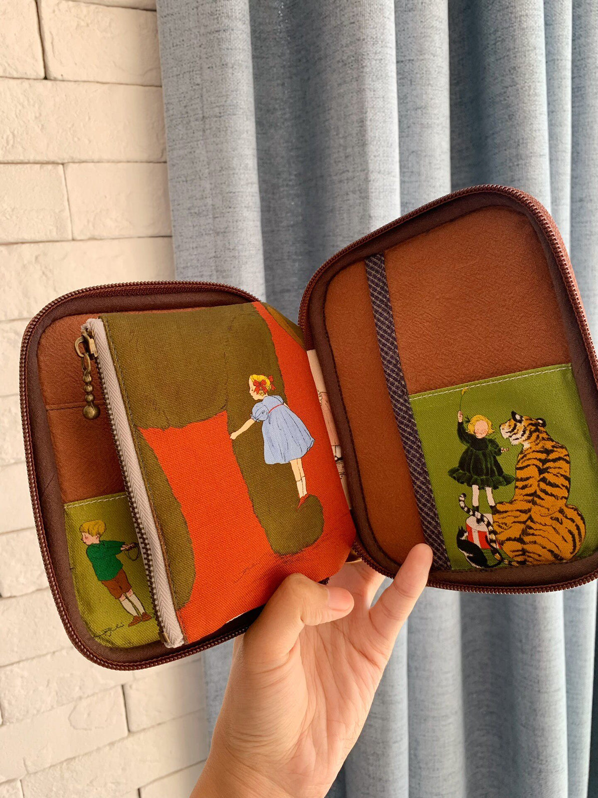 Zippered Stationery Case with Storybook Illustration