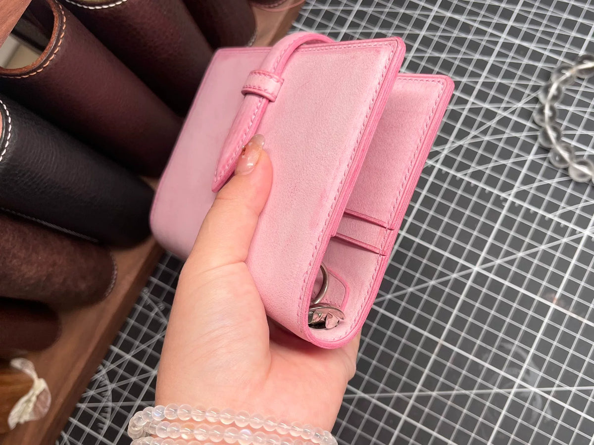 A7 Pink Loose Leaf Journal with Pockets