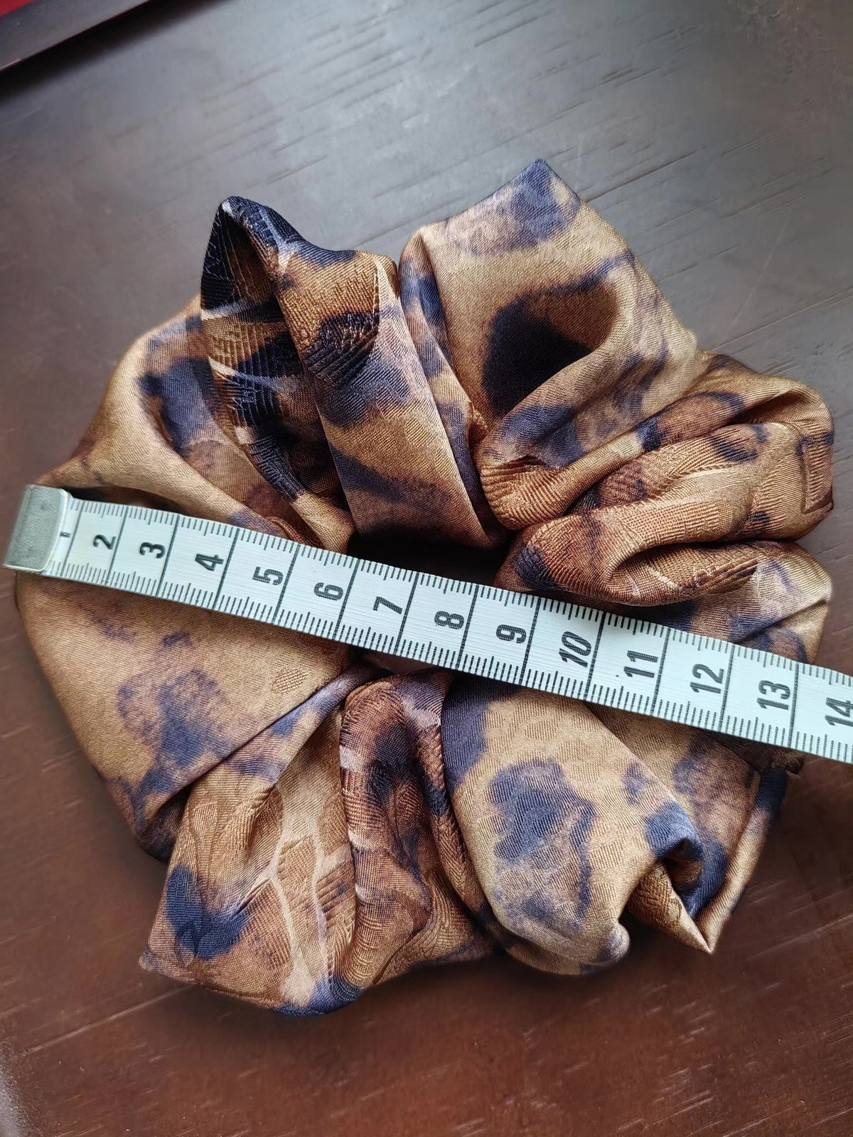 Handmade Leopard Print Scrunchie Soft Woven