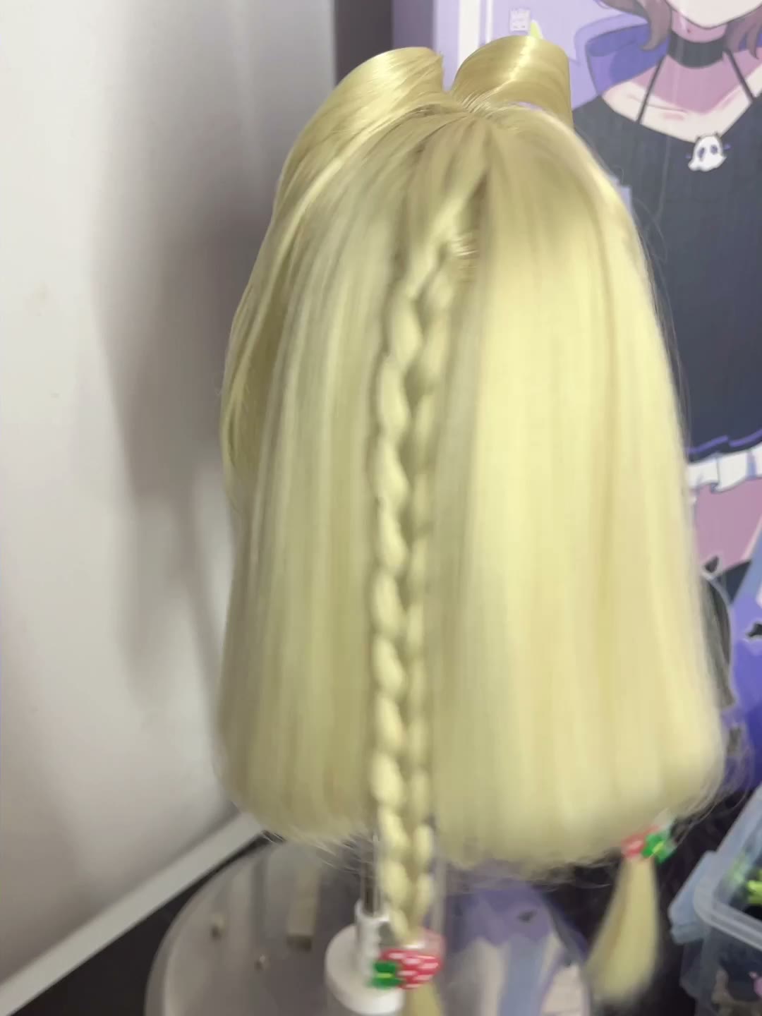 Doll Wig Pale Blonde Twin Tails