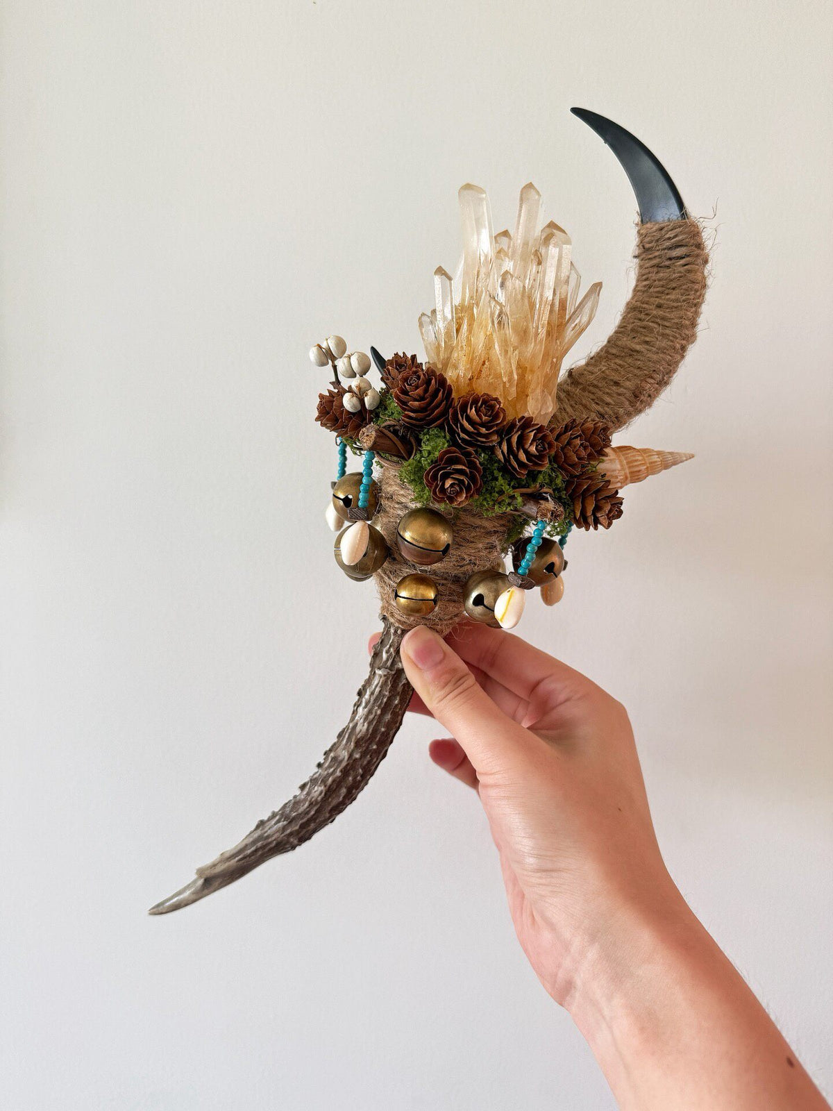 Witch Deer Antler Crystal Magic Wand