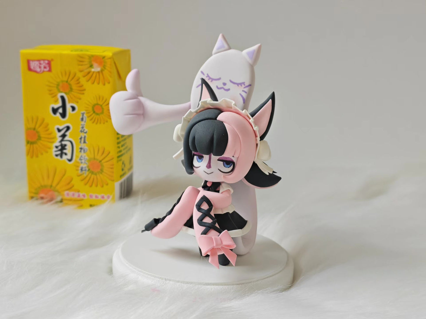 League of Legends TFT Coffee Sweetheart Little Wei Gushi Handmade Clay Figurine 14cm