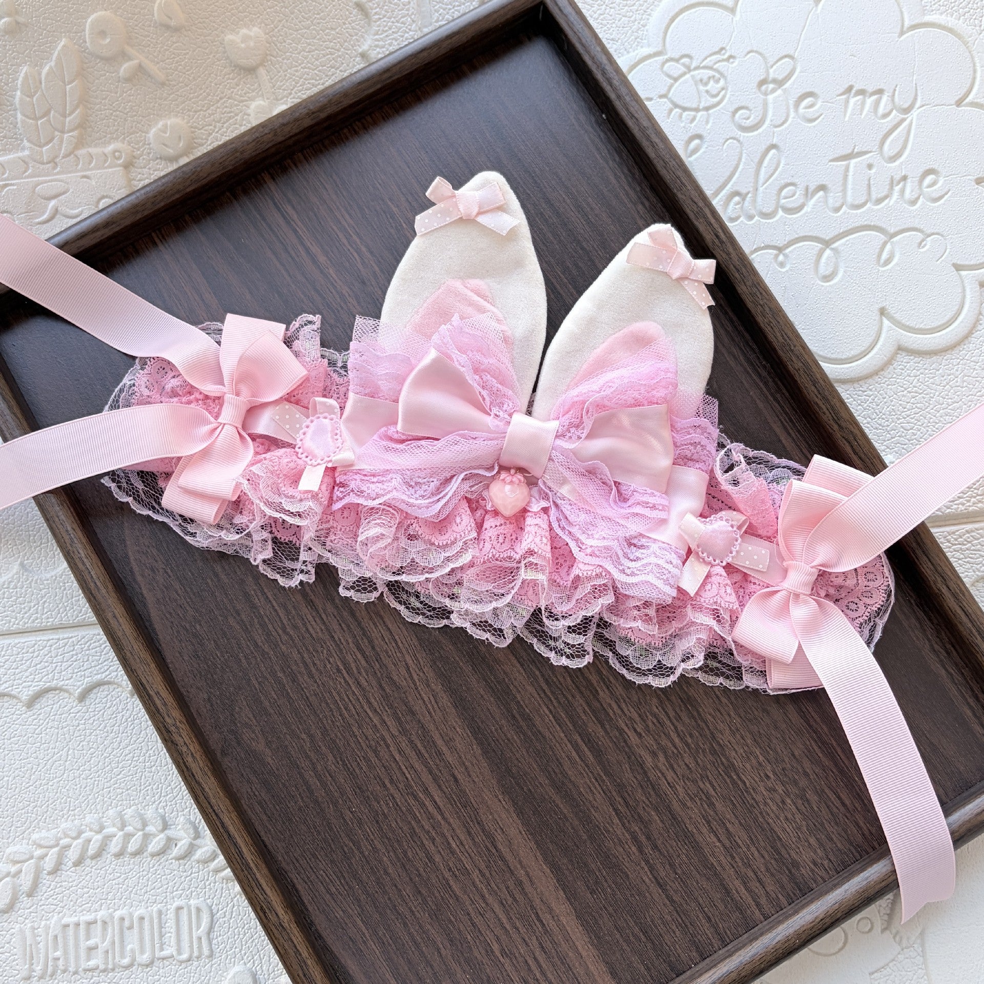 Pink Strawberry Bunny Ear Lolita Headband