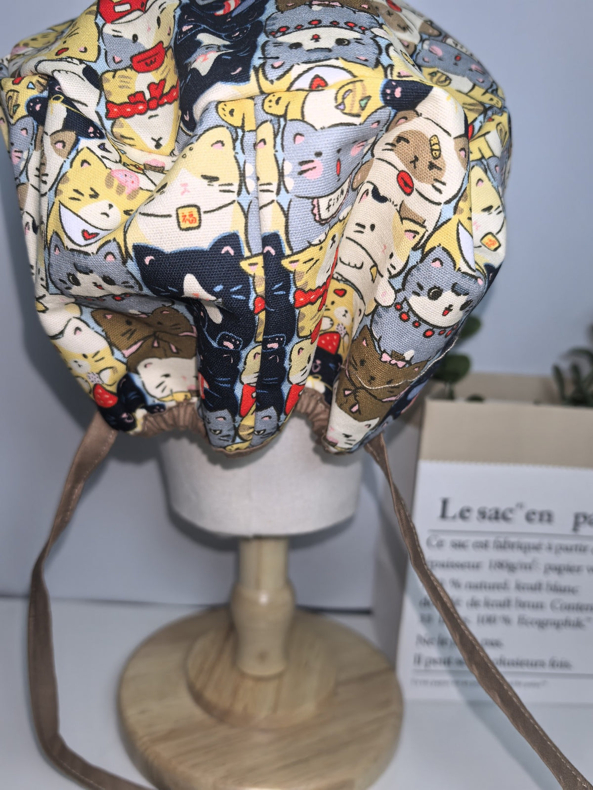 Cotton Cat Print Surgical Cap