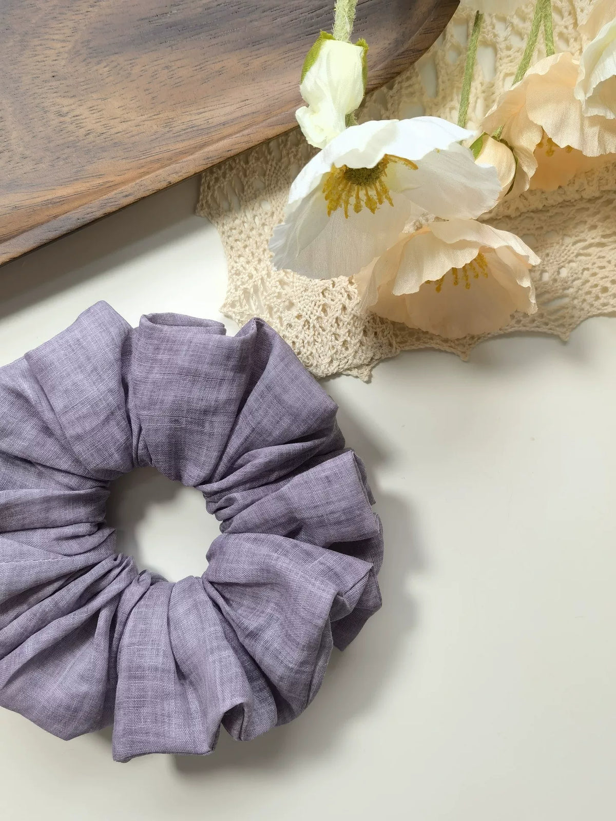 Lila 100-Count Ramie-Haarschrunchie