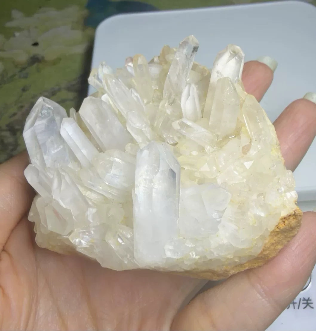 Crystal Bonsai-dekoration med vit kvartskluster