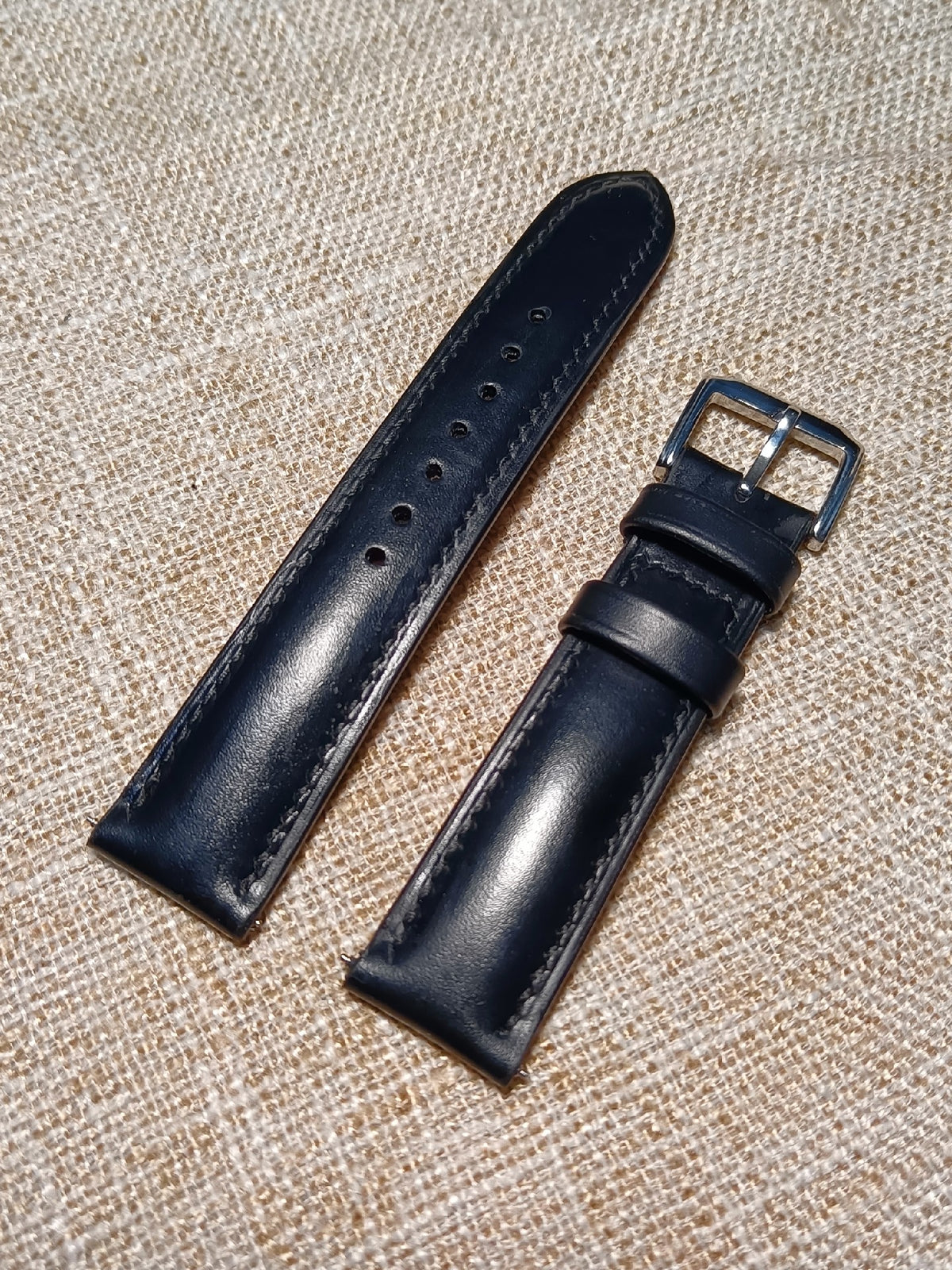 Black Leather Watch Strap 20mm 18mm