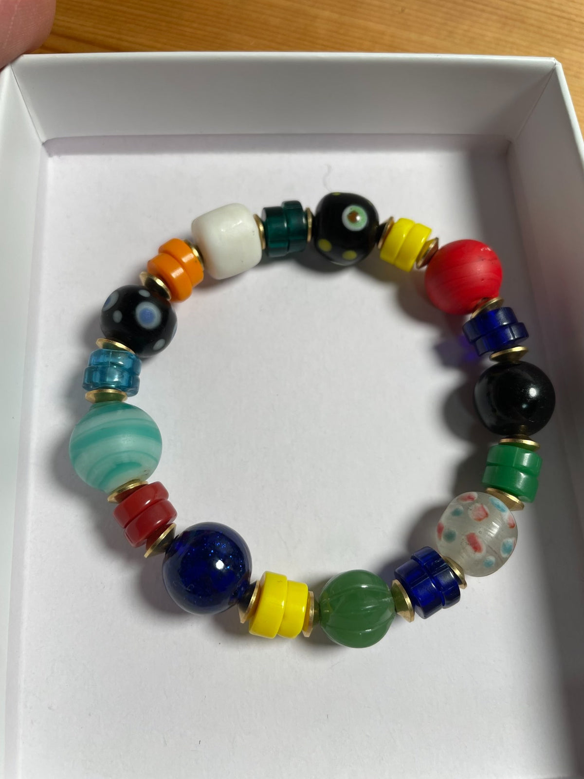 Colorful Imported Liuli Glass Beaded Bracelet